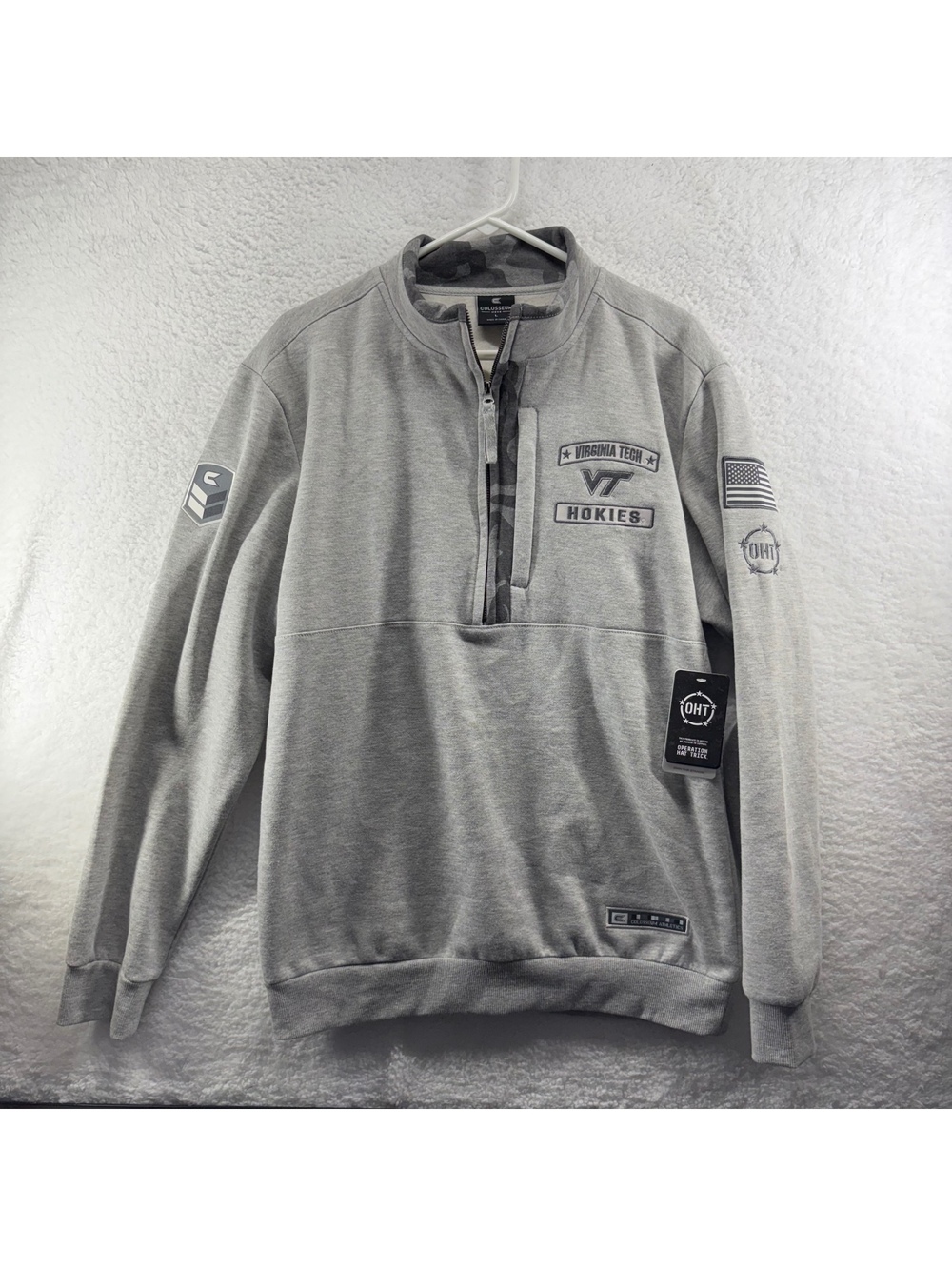 Virginia Tech Hokies Colosseum 1/4 Zip Pullover Jacket OORAH OHT Military New